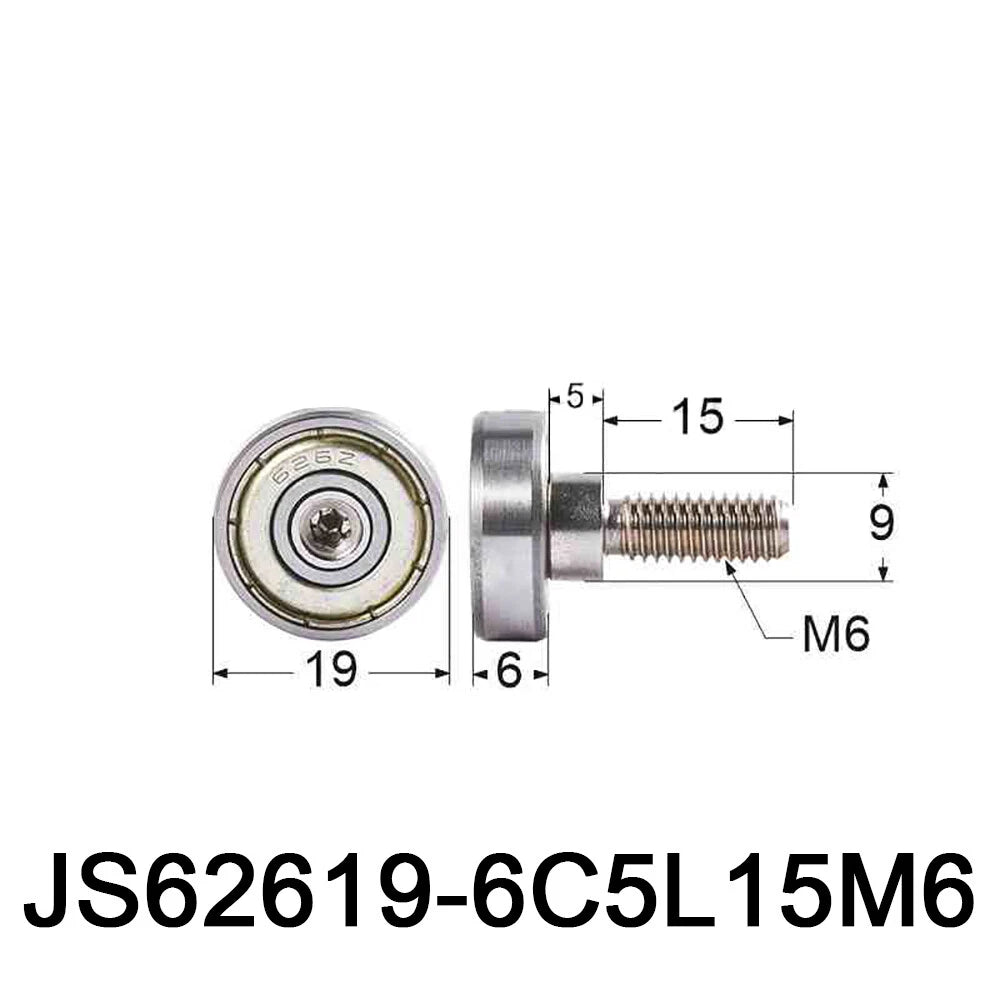 NTBG 7-52mm Metal Ball Bearing Pulley Flat Roller Guiding Wheel M3-M10 Threaded