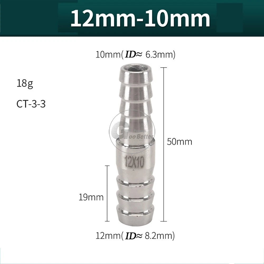 A2 Stainless Steel 8-41mm Barbed Hose Connector,Hosetail Pipe Air Water Oil Fuel