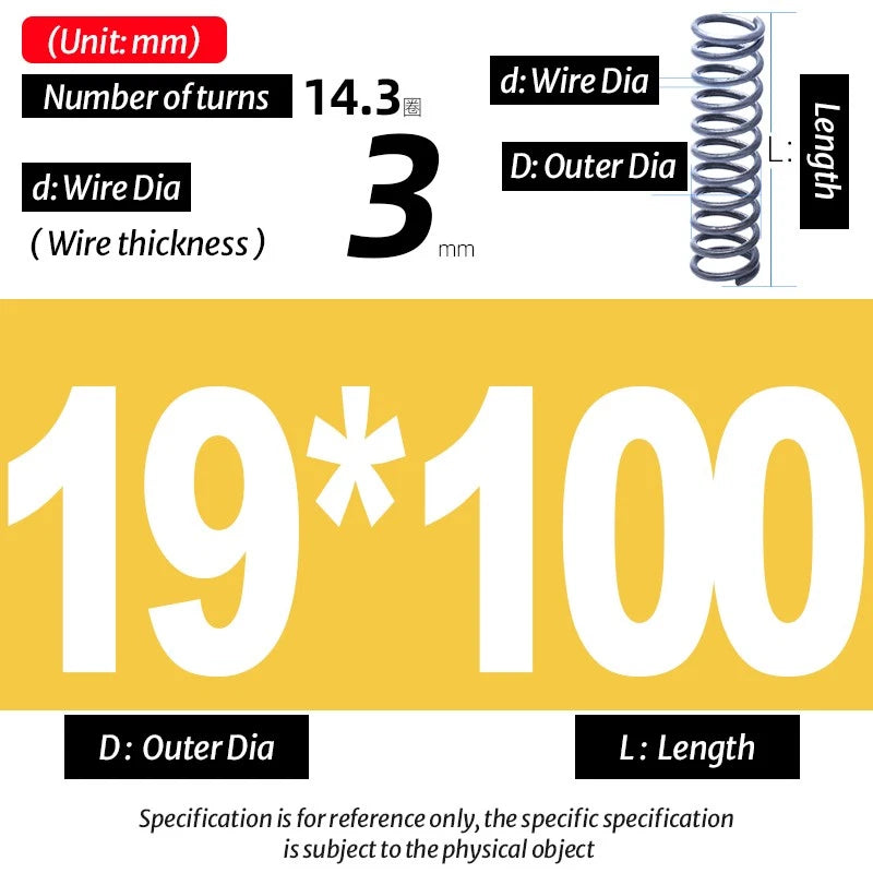 Compression Spring Pressure Big, Wire Dia 3.0mm Diameter 16-40mm Length 20-200mm