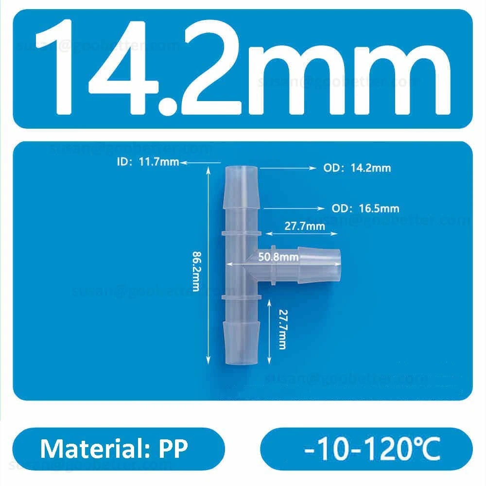 Plastic Barbed Hose Connectors — T-Piece, Elbow & Straight Fittings for Air & Water Lines