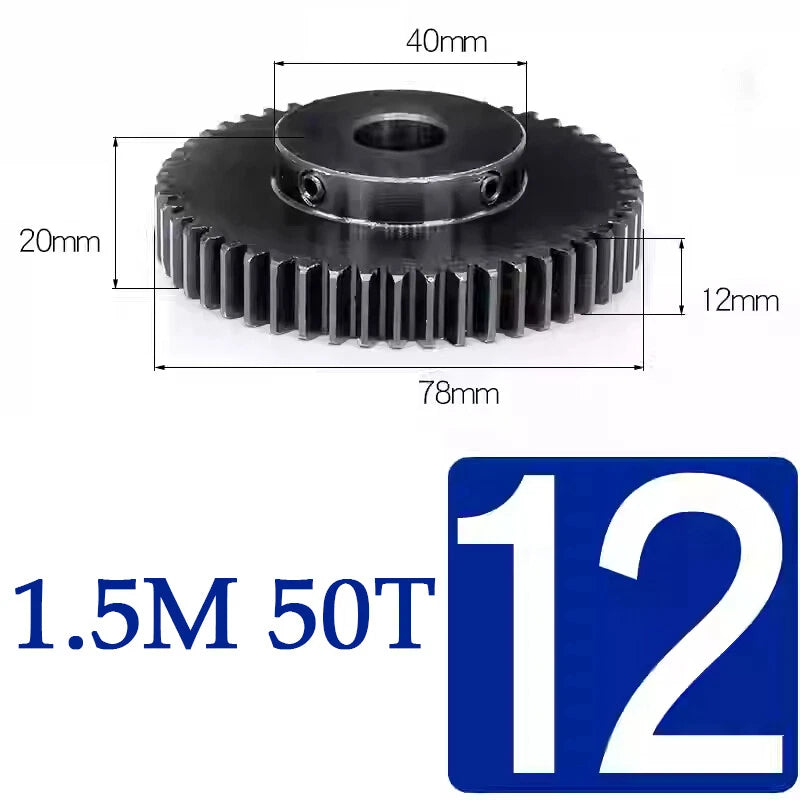Spur Gears 1.5 Mod Transmission Gear With Step 45#Steel Pinion Motor Gear 15~50T