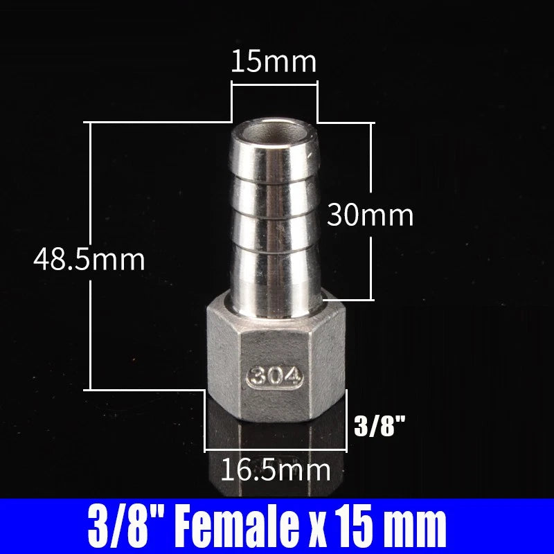 1/4"-4" Inch Female/Male Stainless Hose Connector Fitting For Air Water Fuel Gas