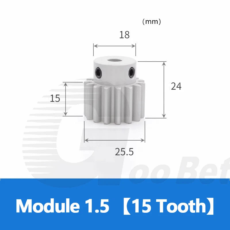 Module 0.5/1/1.5 Precision Spur Gear Aluminium 12-60 Tooth Motor Pinion with Hub