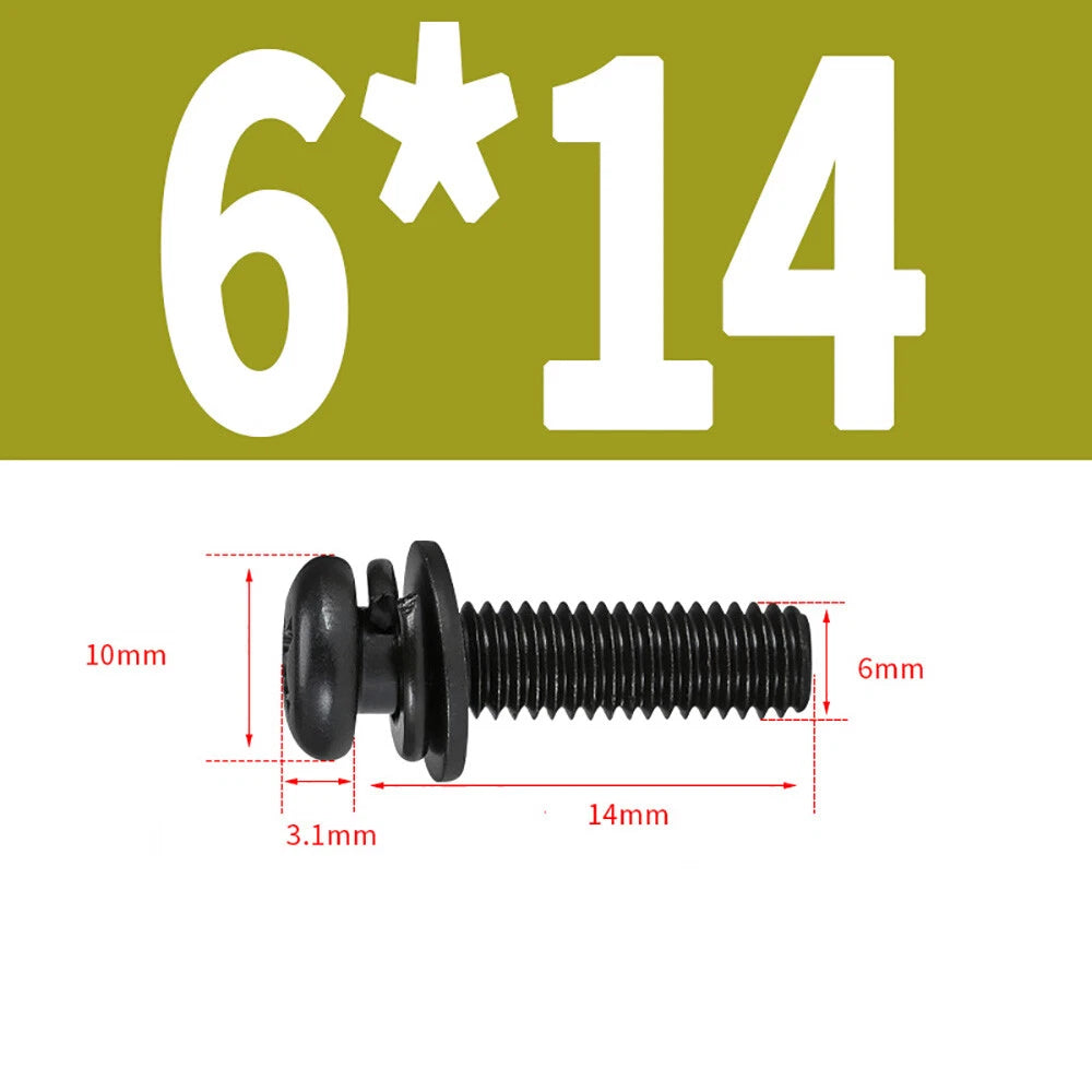 M5–M8 Phillips Pan Head Screws with Flat Washer – Nickel Plated or Black Zinc, Carbon Steel