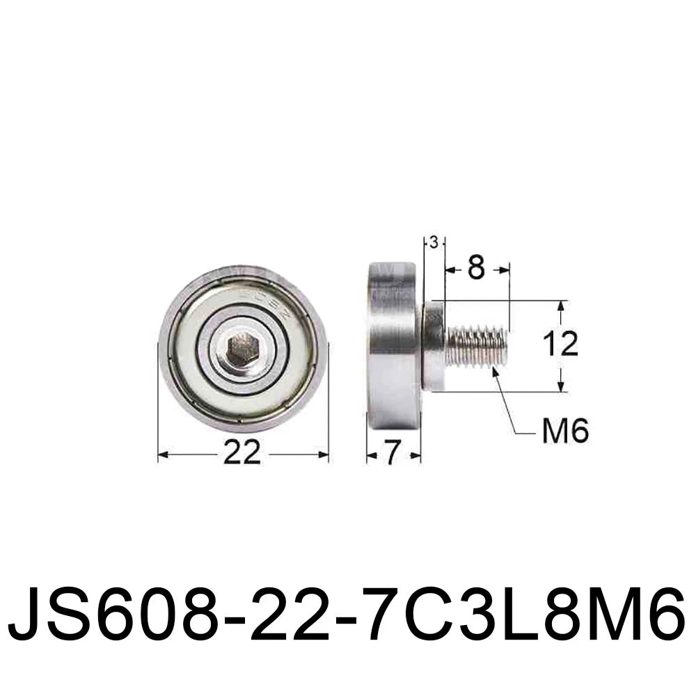 NTBG 7-52mm Metal Ball Bearing Pulley Flat Roller Guiding Wheel M3-M10 Threaded