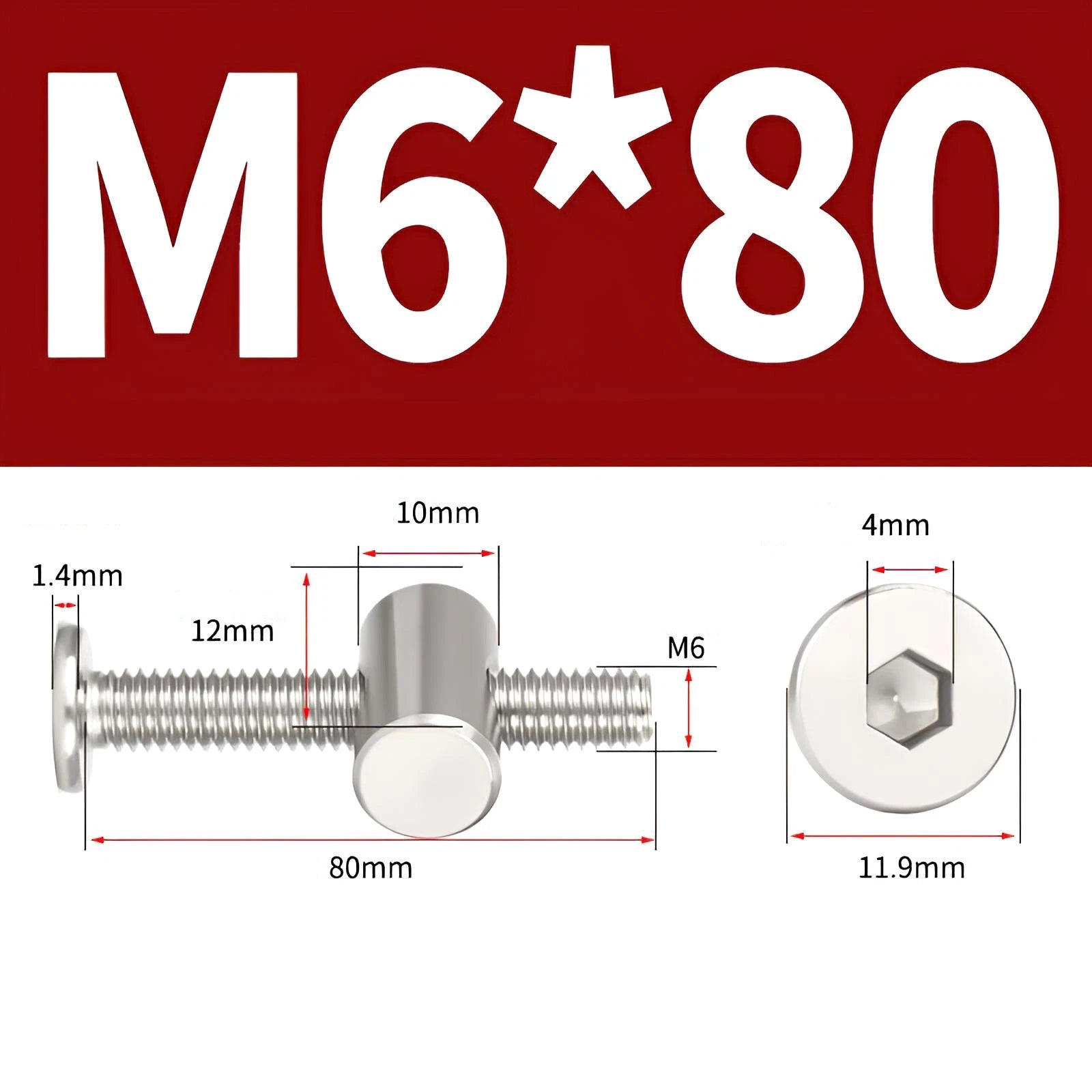 M4 M5 M6 M8 304 Stainless Steel Furniture Connecting Bolts with Barrel Nuts