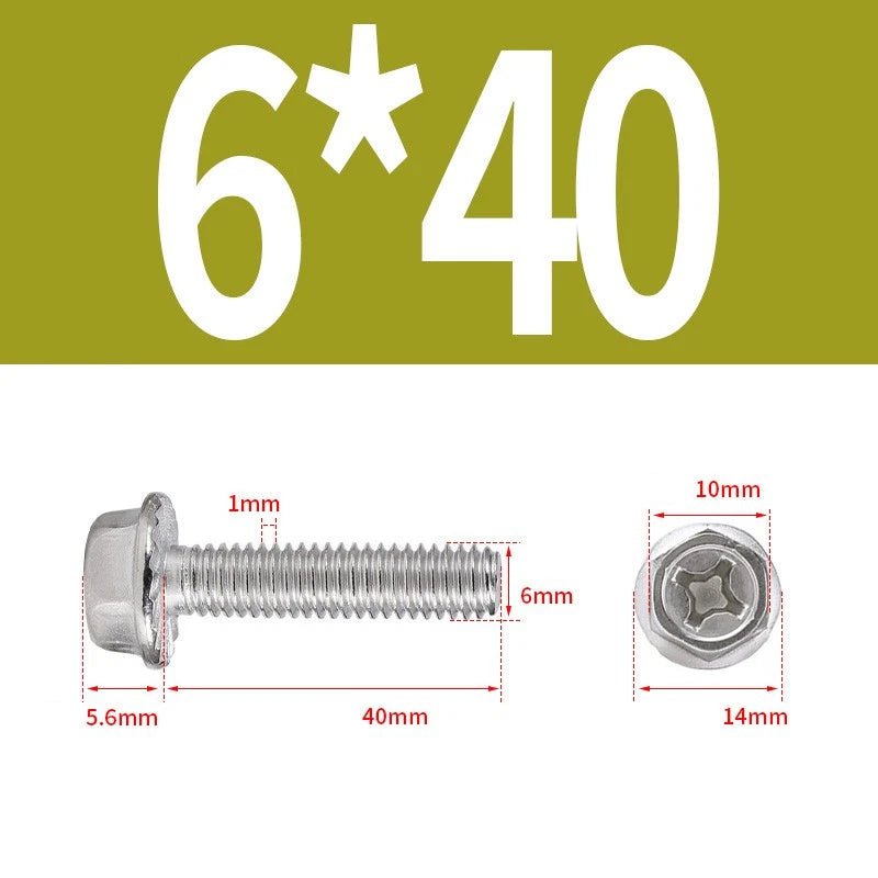 Phillips Hex Flange Screws 304 Stainless Steel M3–M8 | Dentate & Flat Flange - HomeDIYer