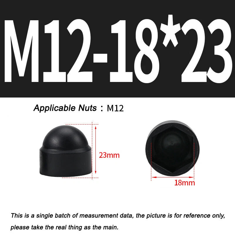 Hex Bolt & Nut Protection Caps – Plastic Hexagonal Screw Covers for M4 M5 M6 M8 M10 to M24 (PE, 5-100 Pack)
