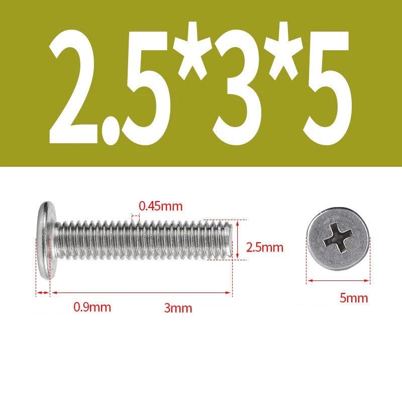 M1–M8 Ultra Thin Flat Head Phillips Machine Screws – A2 Stainless Steel, Fully Threaded
