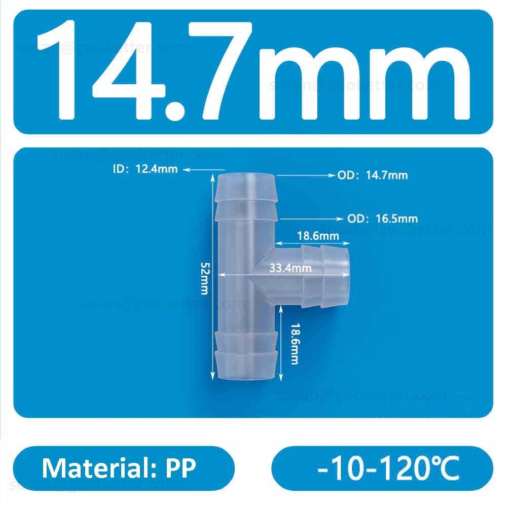 Plastic Barbed Hose Connectors — T-Piece, Elbow & Straight Fittings for Air & Water Lines