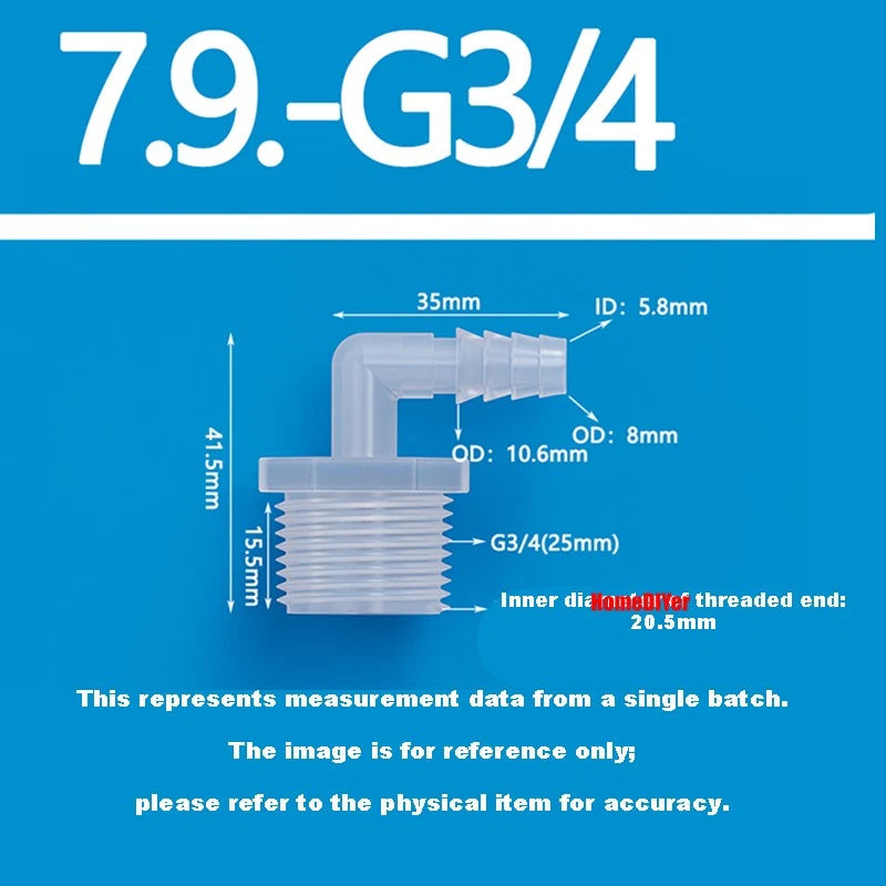 Male Thread Barbed 90° Elbow Hose Connector — Plastic Pipe Fitting with Washer