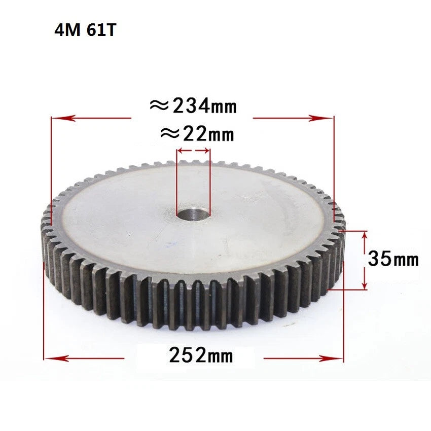 45# Steel 4Mod 10T-80T Spur Gears Thickness 35mm Motor Pinion Transmission Gear