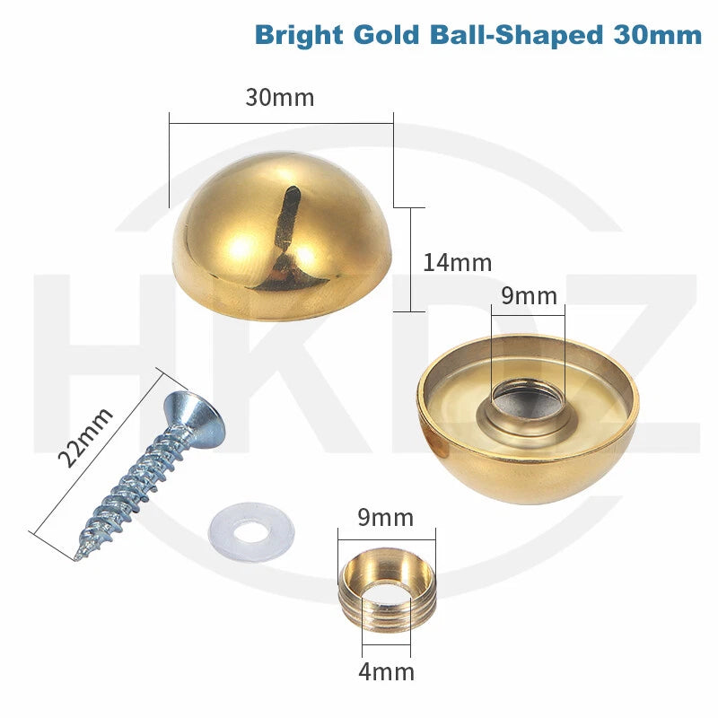 Stainless Steel Mirror Screw Cover Caps – Decorative Disc Plates for Glass, Mirrors & Furniture (16-50mm, Flat/Dome, Silver/Gold/Black/Rose Gold)