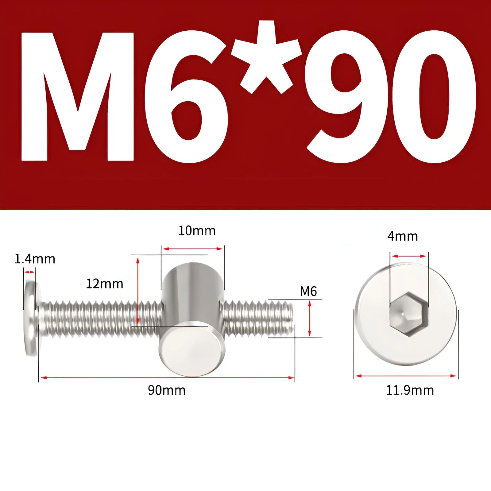 M4 M5 M6 M8 304 Stainless Steel Furniture Connecting Bolts with Barrel Nuts