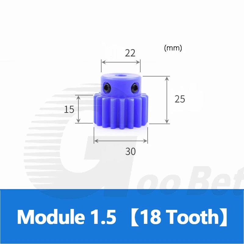 Mod 1/1.5/2 Precision Spur Gear Pinion 15-120 Tooth with Step Bore 4-16mm Nylon
