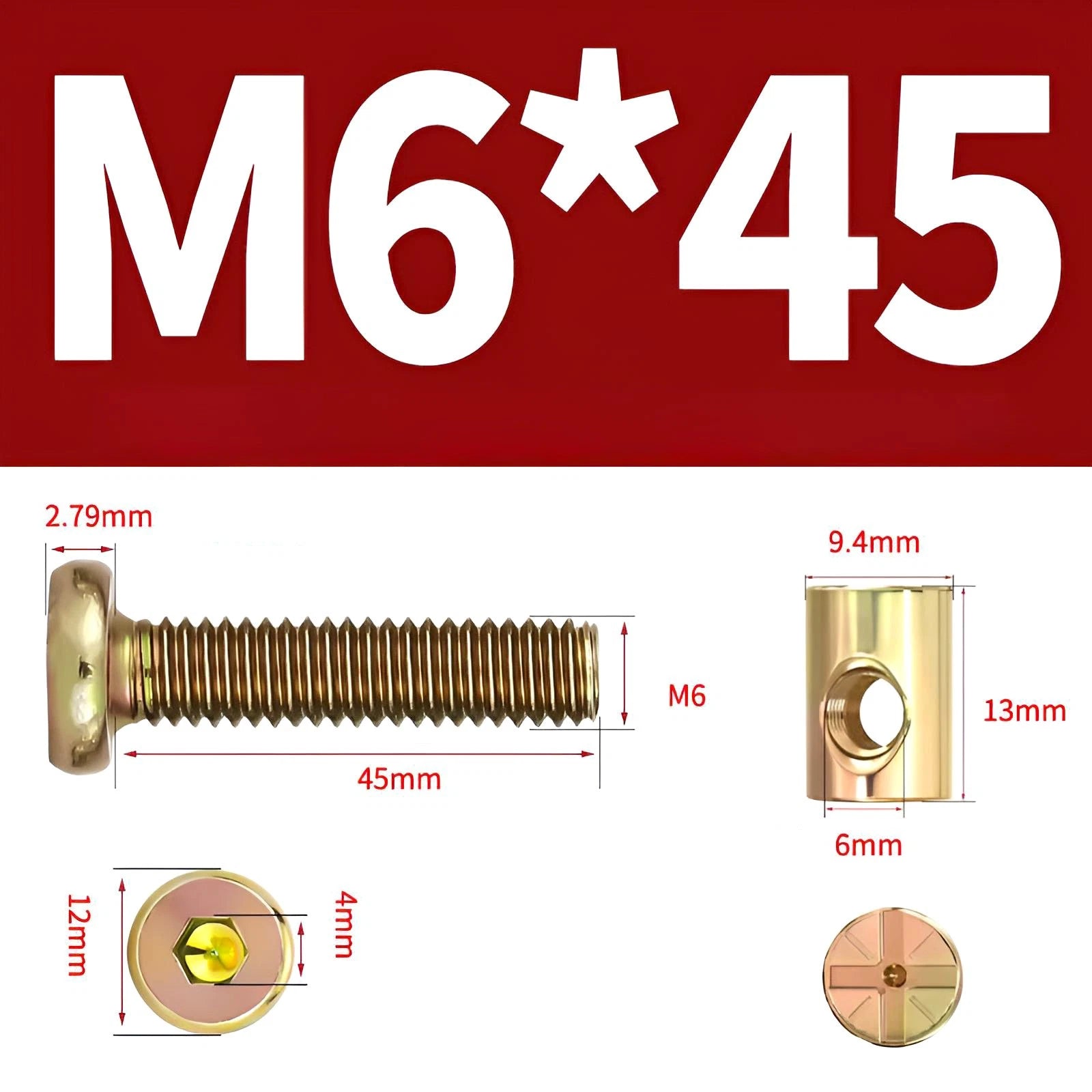 M6 M8 Galvanised Furniture Connecting Bolts with Barrel Nuts | Slotted & Phillips | 8mm–120mm