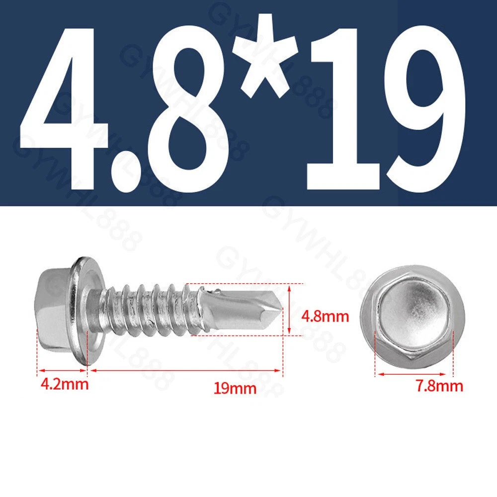 410 & A2 Stainless Hex Head Self‑Drilling Tek Screws – for Metal Roofing & Sheeting