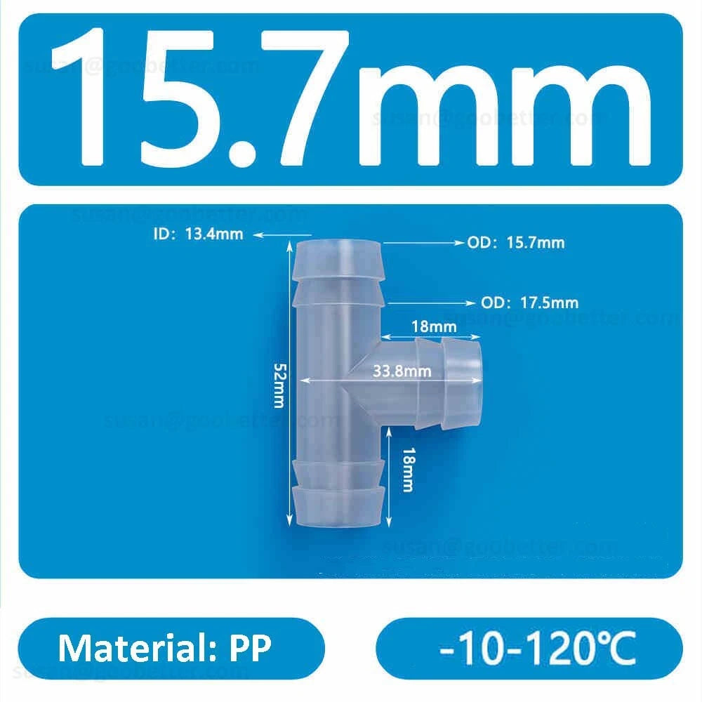 Plastic Barbed Hose Connectors — T-Piece, Elbow & Straight Fittings for Air & Water Lines