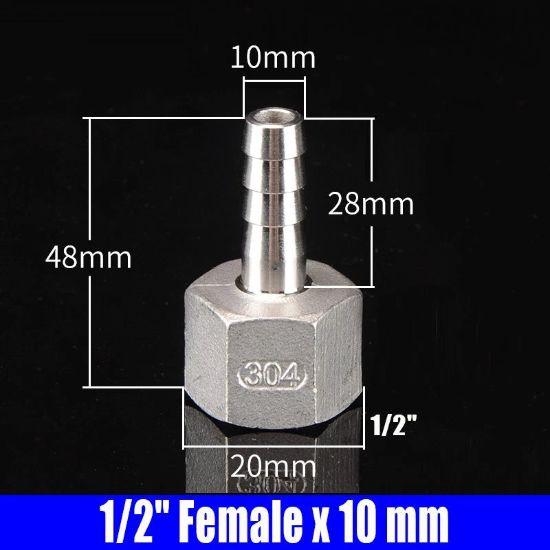 1/4"-4" Inch Female/Male Stainless Hose Connector Fitting For Air Water Fuel Gas