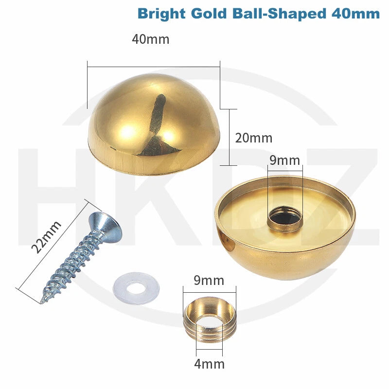 Stainless Steel Mirror Screw Cover Caps – Decorative Disc Plates for Glass, Mirrors & Furniture (16-50mm, Flat/Dome, Silver/Gold/Black/Rose Gold)