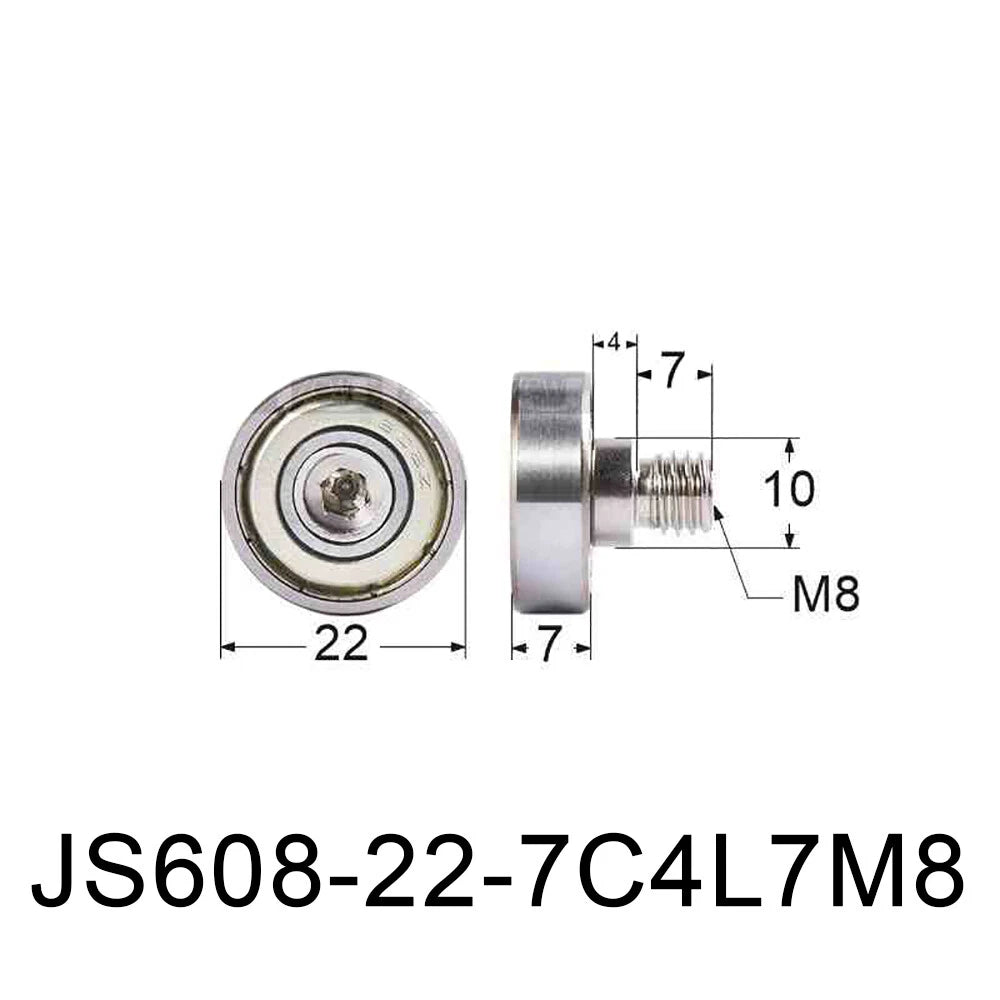 NTBG 7-52mm Metal Ball Bearing Pulley Flat Roller Guiding Wheel M3-M10 Threaded