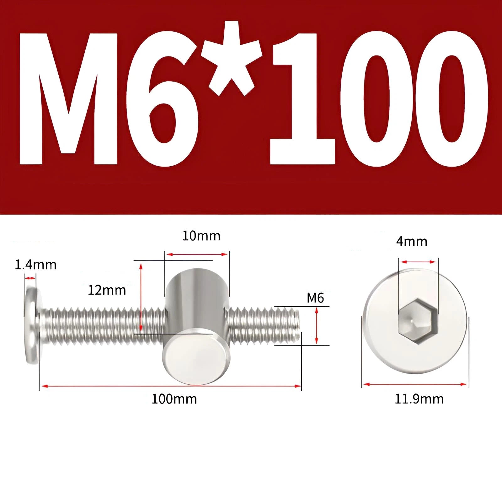 M4 M5 M6 M8 304 Stainless Steel Furniture Connecting Bolts with Barrel Nuts
