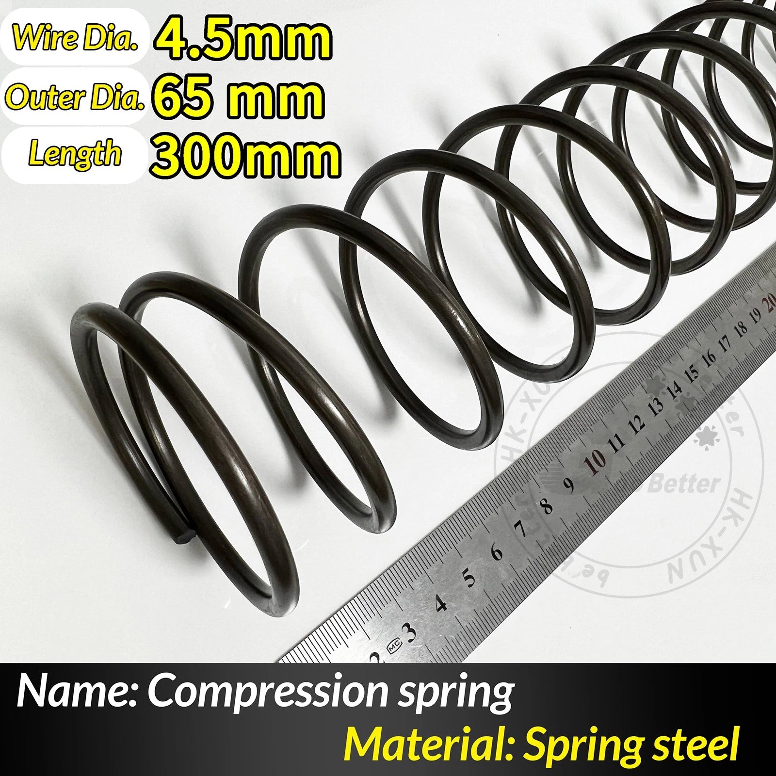 Compression Spring Pressure Springs, Wire Dia 4-5mm, OD 20-80mm, Length 300mm