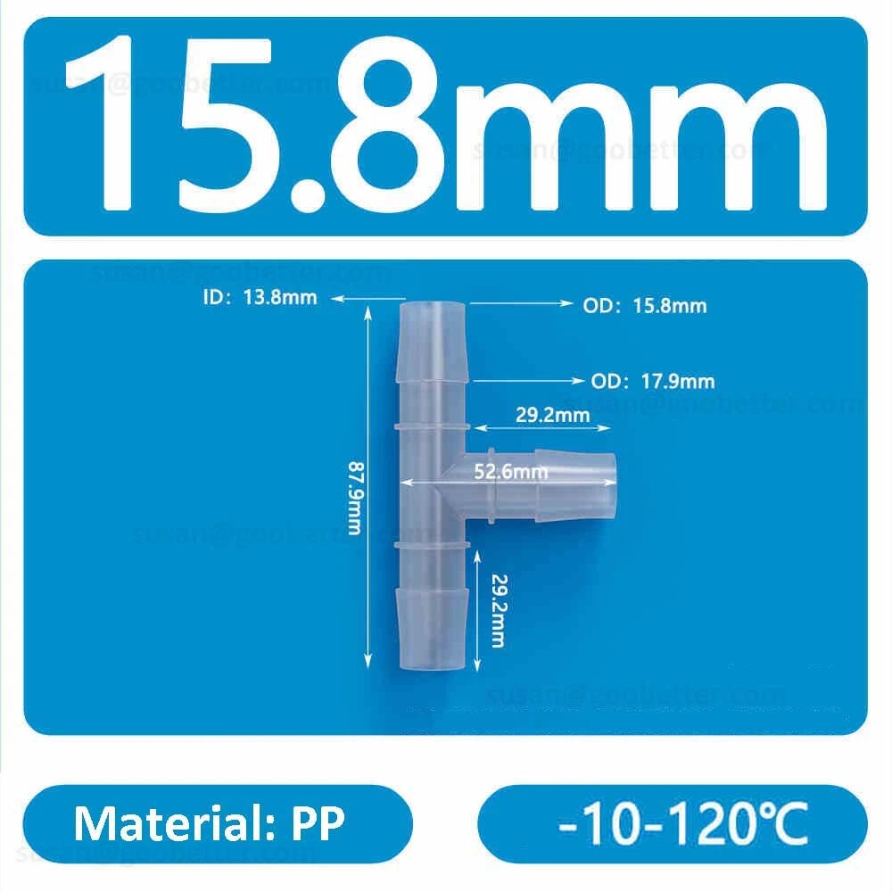Plastic Barbed Hose Connectors — T-Piece, Elbow & Straight Fittings for Air & Water Lines