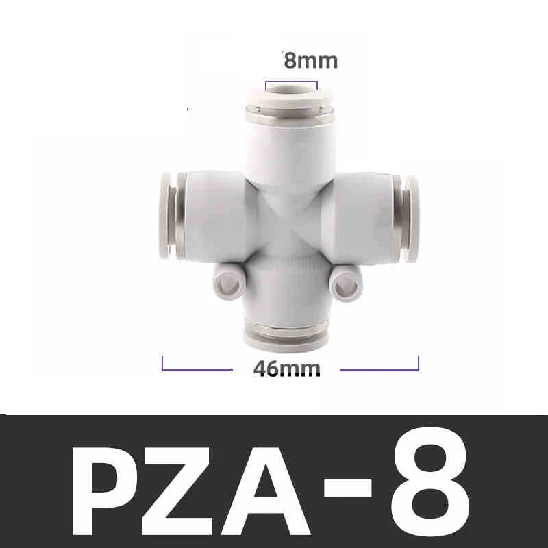 White Pneumatic Push Fit Connector Tube Pipe Joiner Air Water Lines Hose 4-16mm