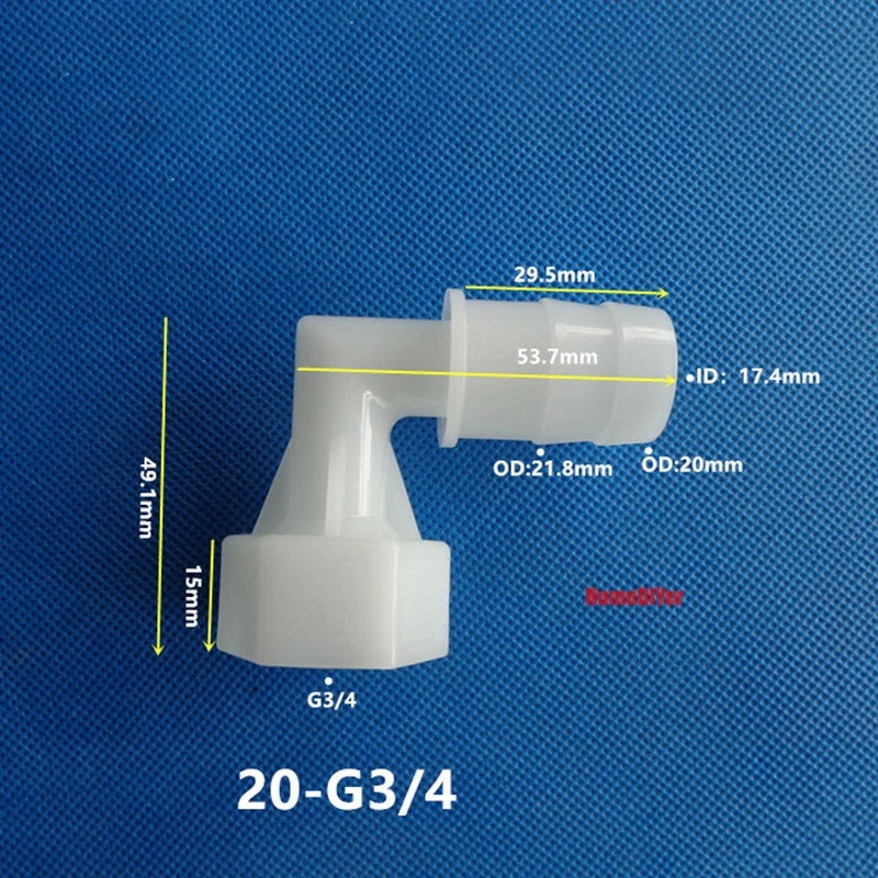 90° Elbow Plastic Female Thread Barbed Connectors Pipe Hose Water Reducer Joiner