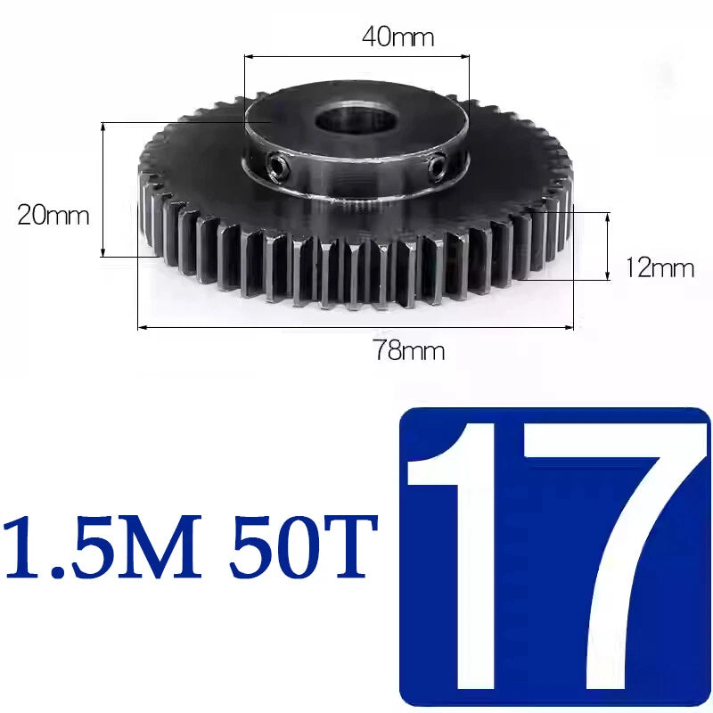 Spur Gears 1.5 Mod Transmission Gear With Step 45#Steel Pinion Motor Gear 15~50T