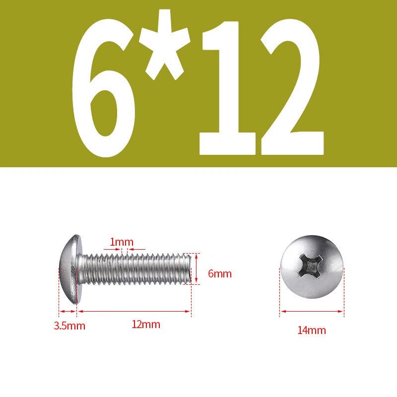 Phillips Button Head Machine Screws — Steel M2 M2.5 M3 M4 M5 M6 - HomeDIYer
