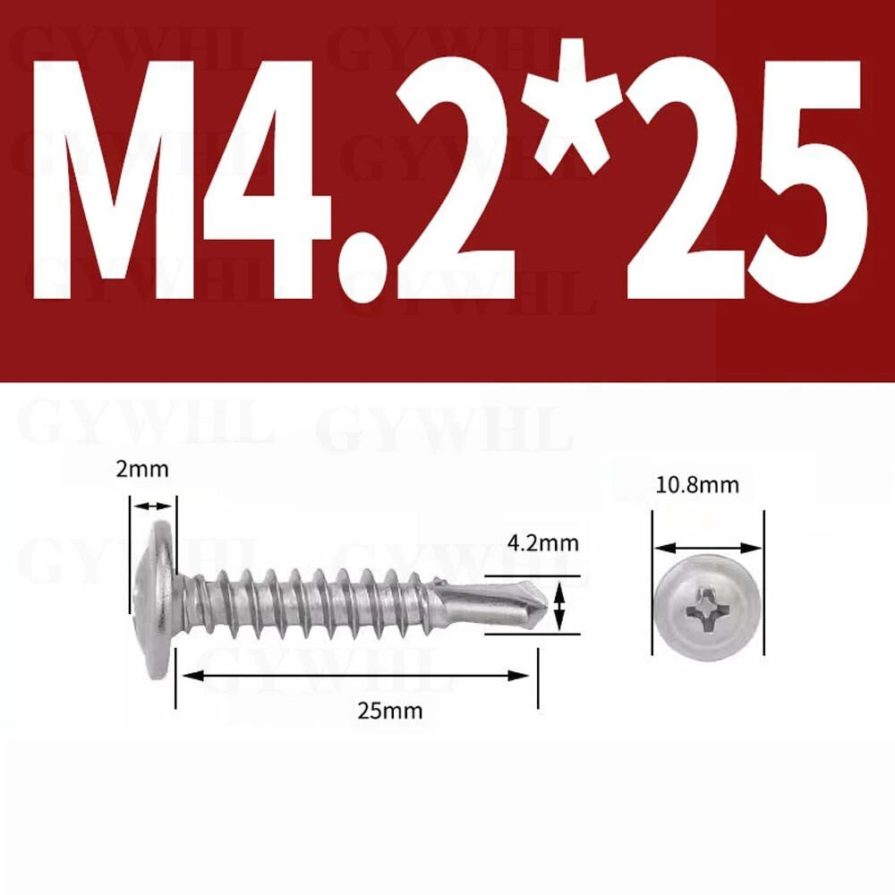 M4.2 M4.8 Self Drilling Wafer Head Screws – Steel & Stainless for Sheet Metal