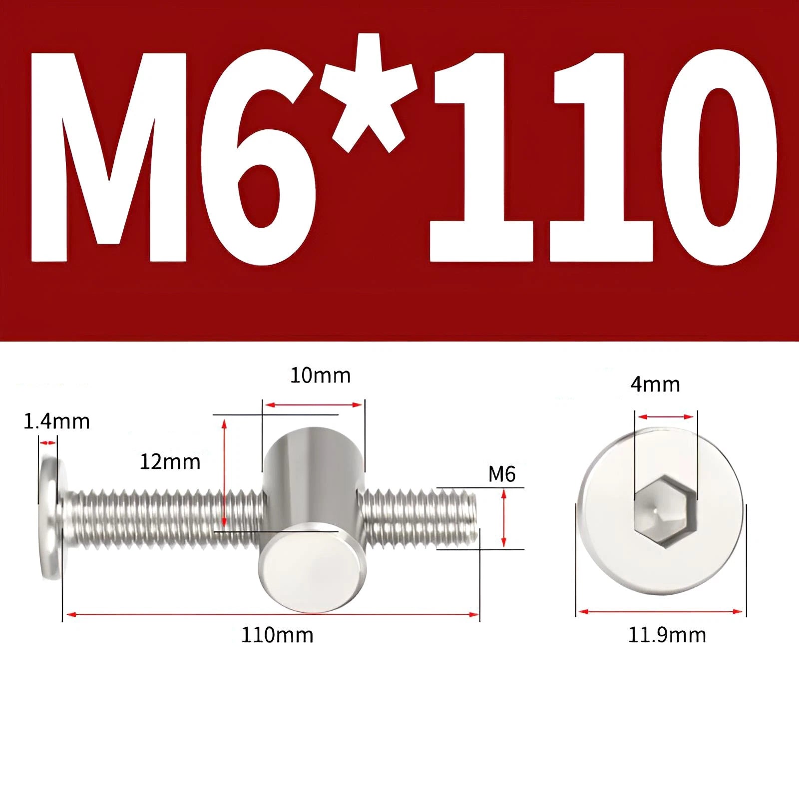 M4 M5 M6 M8 304 Stainless Steel Furniture Connecting Bolts with Barrel Nuts