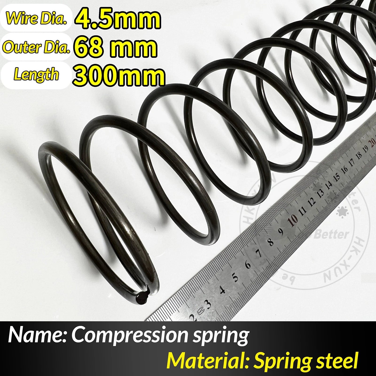 Compression Spring Pressure Springs, Wire Dia 4-5mm, OD 20-80mm, Length 300mm