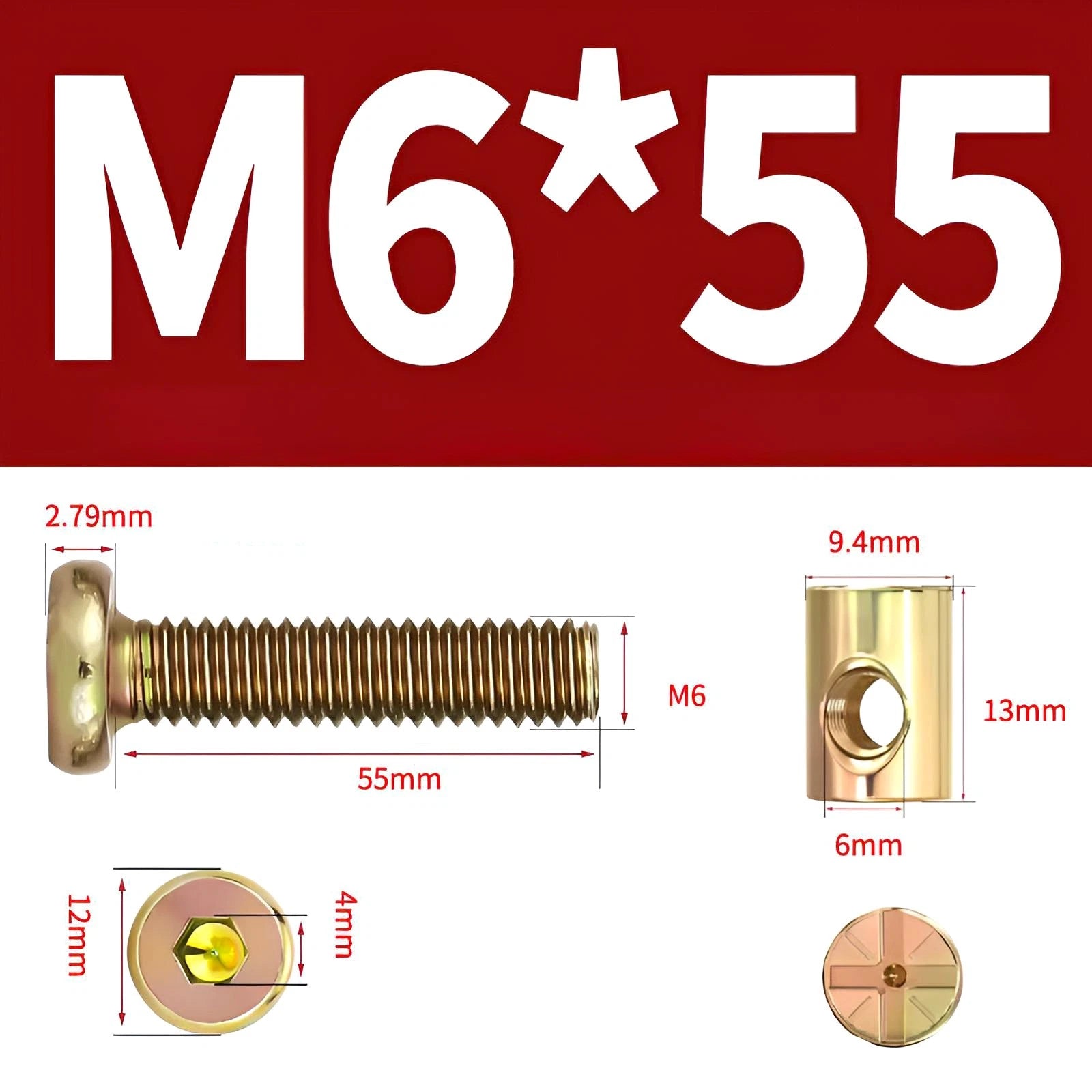 M6 M8 Galvanised Furniture Connecting Bolts with Barrel Nuts | Slotted & Phillips | 8mm–120mm