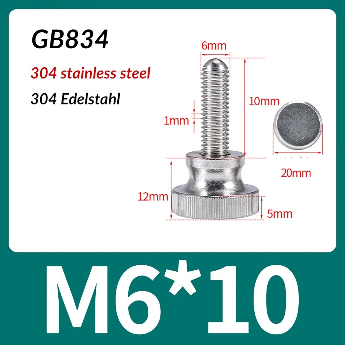 A2 Stainless Steel Knurled Thumb Screws – M2 to M10, Hand Turn Knob Bolts, 4 - 60mm Lengths - HomeDIYer