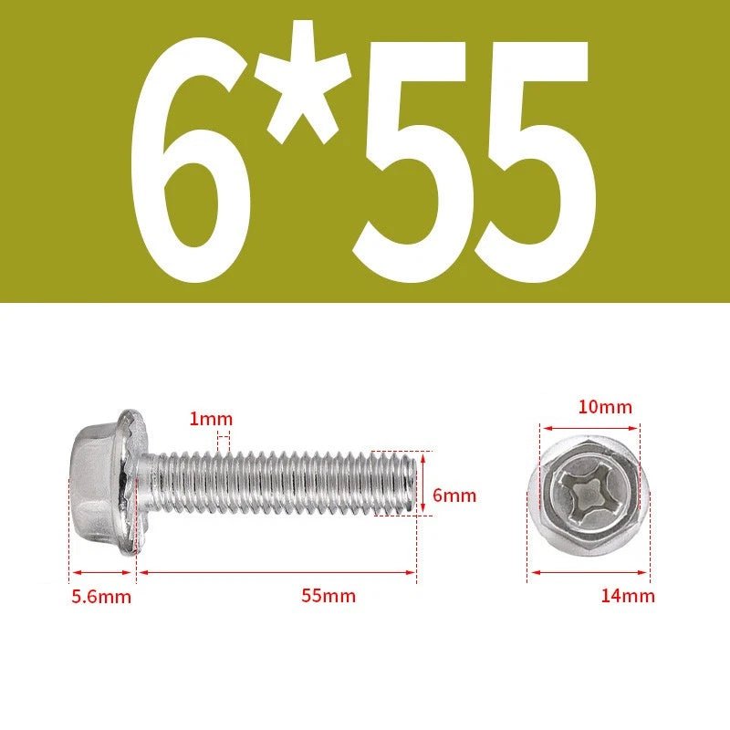 Phillips Hex Flange Screws 304 Stainless Steel M3–M8 | Dentate & Flat Flange - HomeDIYer