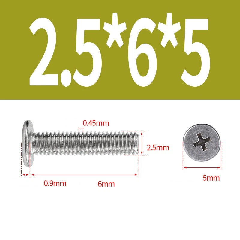 M1–M8 Ultra Thin Flat Head Phillips Machine Screws – A2 Stainless Steel, Fully Threaded