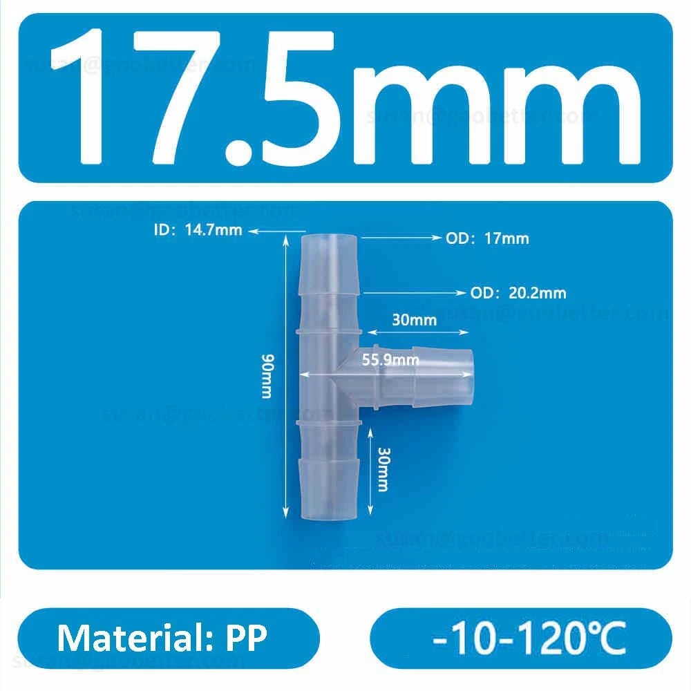 Plastic Barbed Hose Connectors — T-Piece, Elbow & Straight Fittings for Air & Water Lines
