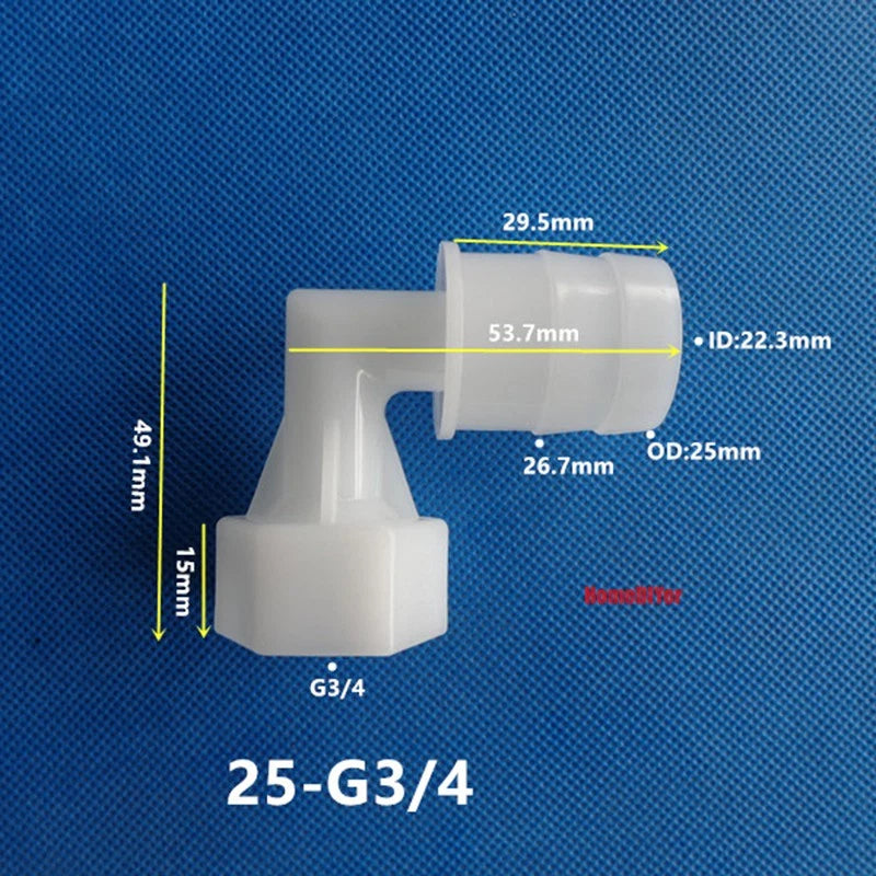 90° Elbow Plastic Female Thread Barbed Connectors Pipe Hose Water Reducer Joiner