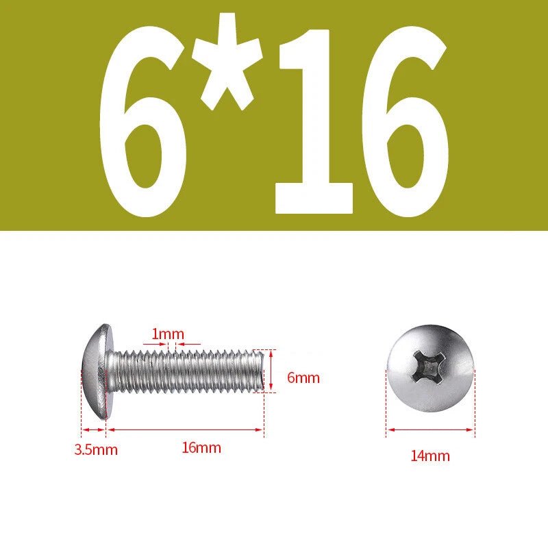 Phillips Button Head Machine Screws — Steel M2 M2.5 M3 M4 M5 M6 - HomeDIYer