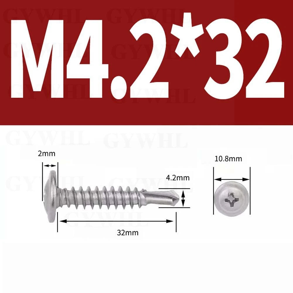 M4.2 M4.8 Self Drilling Wafer Head Screws – Steel & Stainless for Sheet Metal