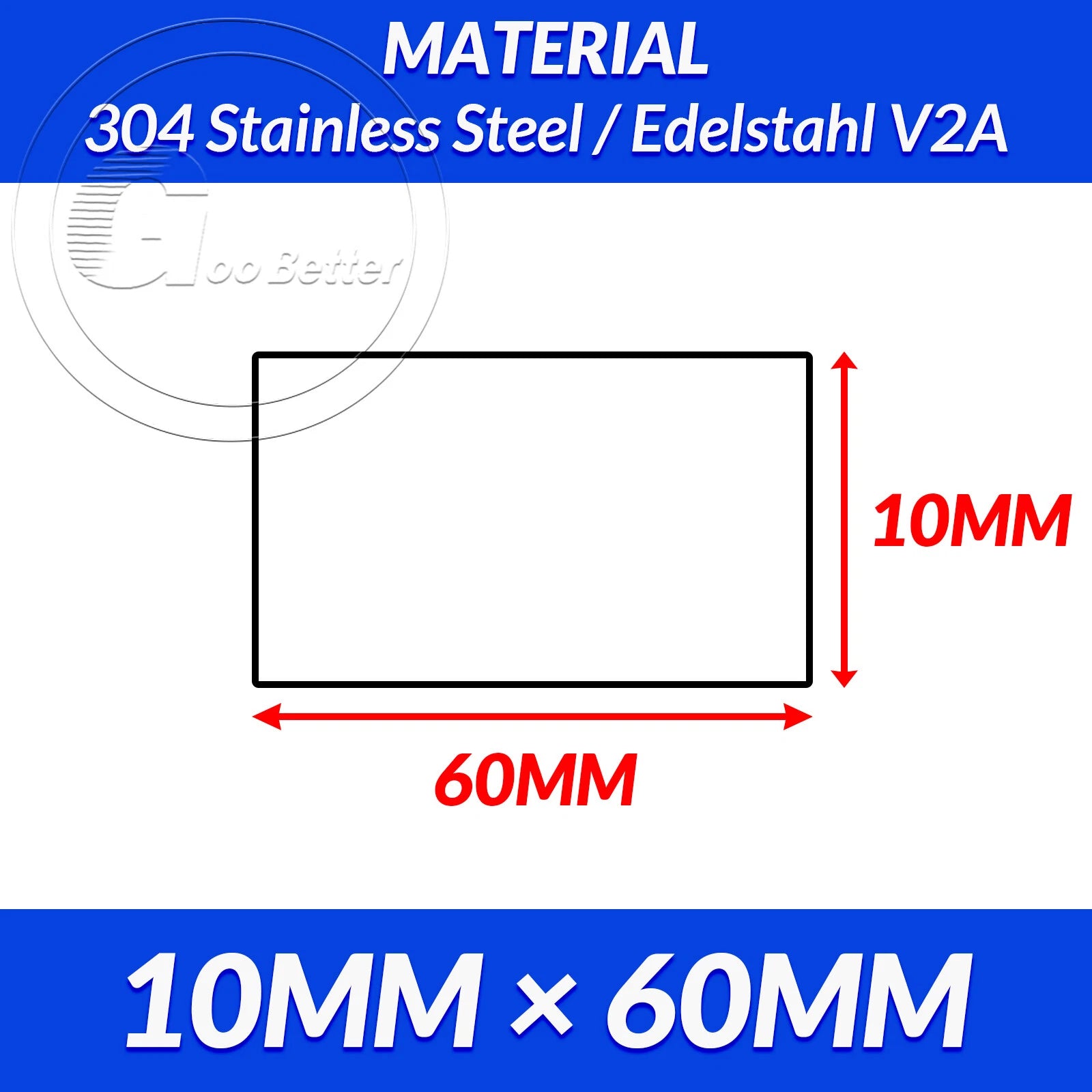 304 A2 Stainless Steel Flat Bar Metal Plate Strip Width 10MM-80MM Length 300MM
