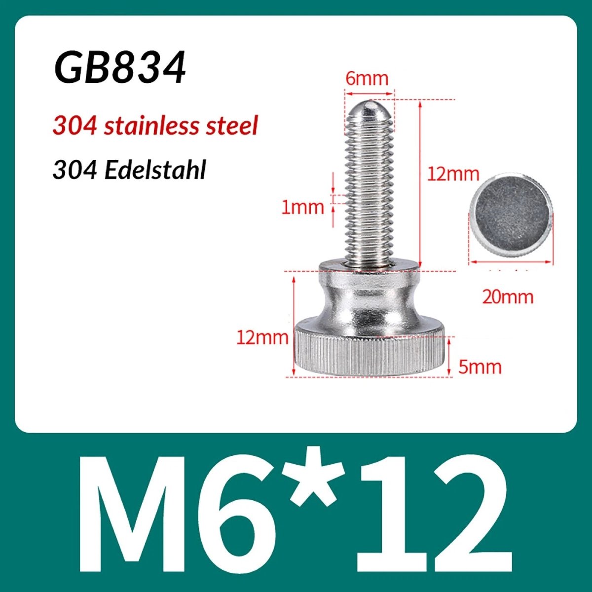 A2 Stainless Steel Knurled Thumb Screws – M2 to M10, Hand Turn Knob Bolts, 4 - 60mm Lengths - HomeDIYer