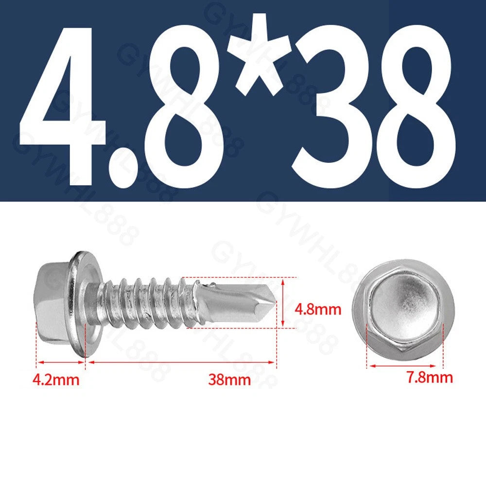 410 & A2 Stainless Hex Head Self‑Drilling Tek Screws – for Metal Roofing & Sheeting