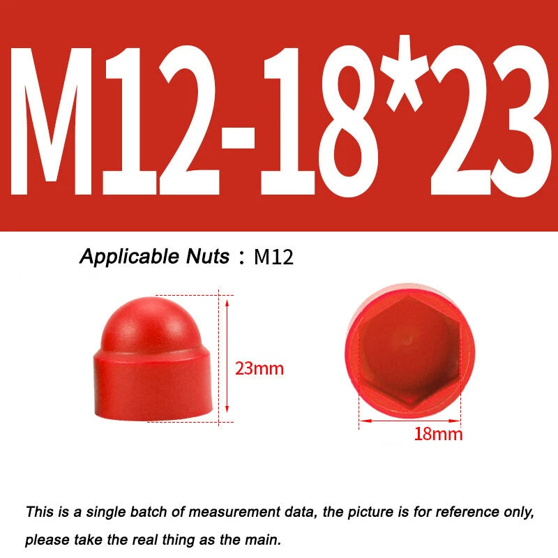 Hex Bolt & Nut Protection Caps – Plastic Hexagonal Screw Covers for M4 M5 M6 M8 M10 to M24 (PE, 5-100 Pack)