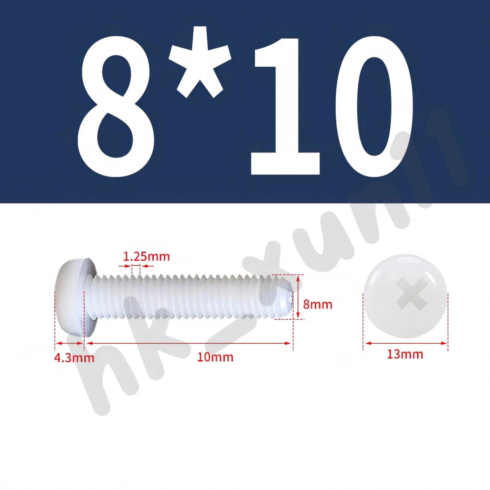 White/Black Nylon Phillips Machine Screws – M2 to M6, Plastic Round Pan Head Bolts