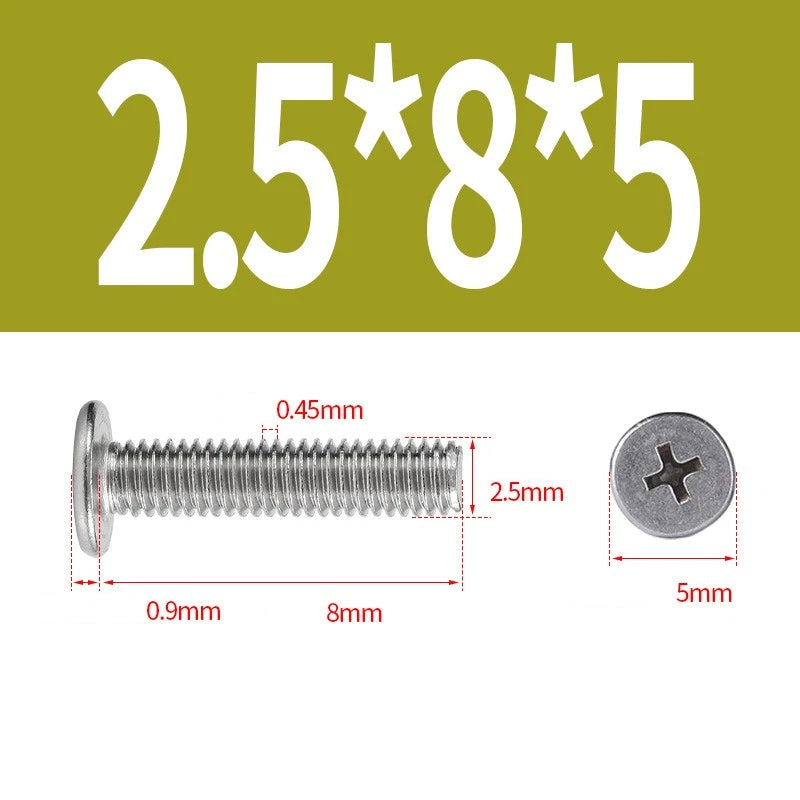 M1–M8 Ultra Thin Flat Head Phillips Machine Screws – A2 Stainless Steel, Fully Threaded