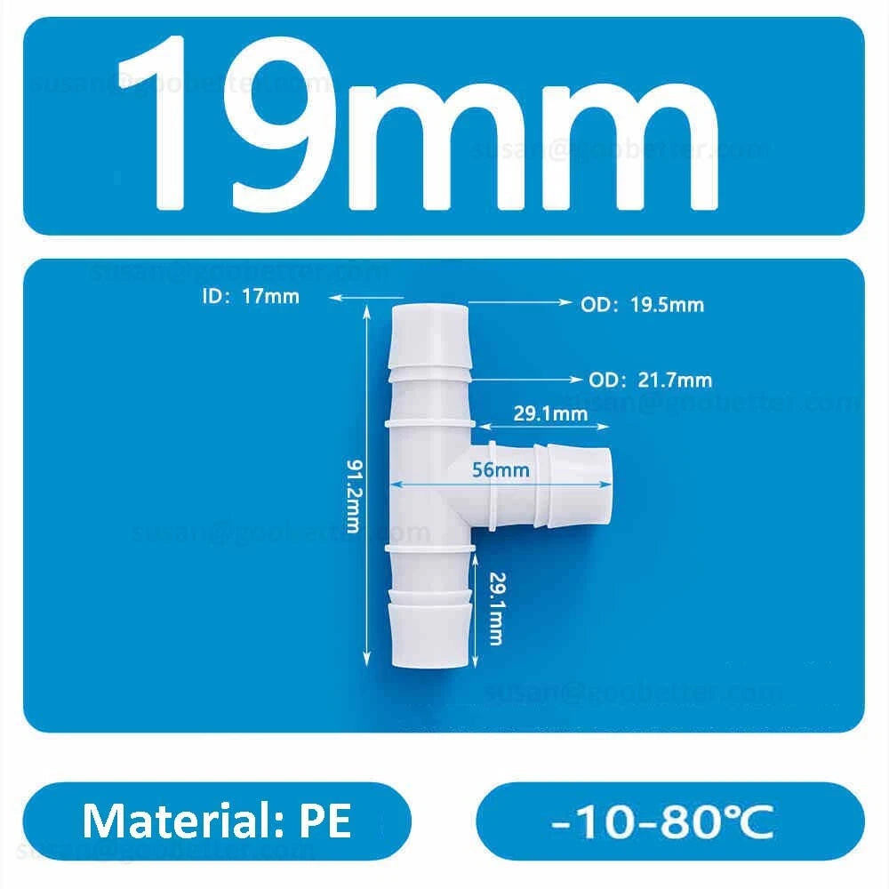 Plastic Barbed Hose Connectors — T-Piece, Elbow & Straight Fittings for Air & Water Lines